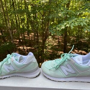 New Balance Classics mint green trainers